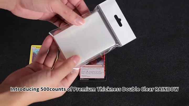 500ct Double Clear PP Holographic Card Sleeves - Rainbow Effects