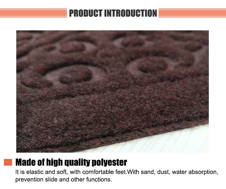 Embossed Velour Polyester custom front door mat(图3)