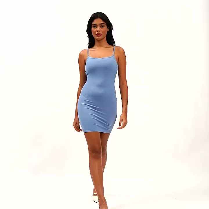 ODM Hip Halter Round Neck Dresses Sleeveless Tight Skirt Fitness
