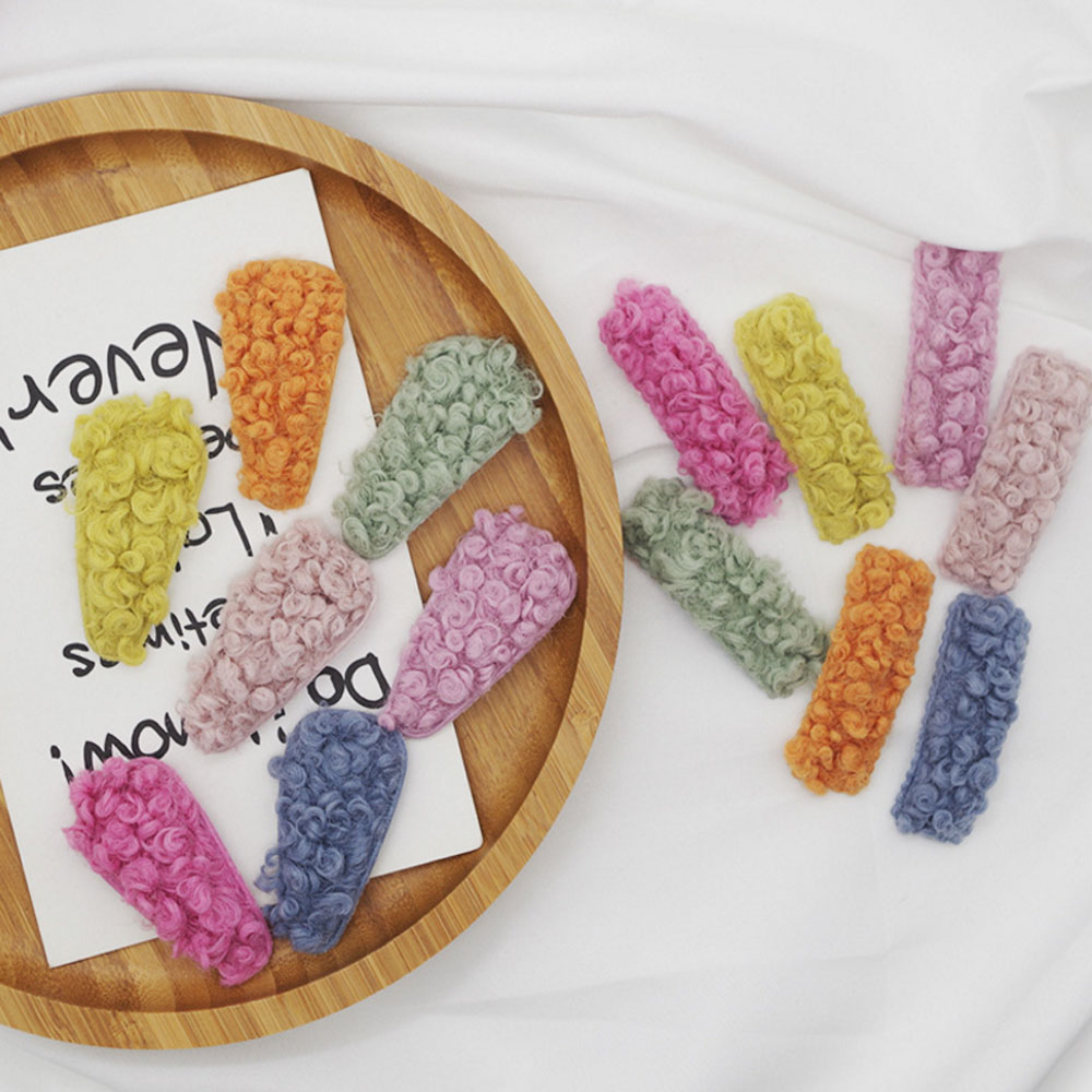 LDD05 2019 корейские милые Плюшевые BB Булавки модные аксессуары для волос заколки из овечьей шерсти для девочек