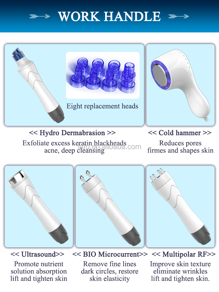 portable Hydro water dermabrasion facial machine / 5 in 1 multifunction skin face beauty instrument LF-836A