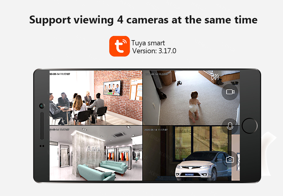 Support viewing 4 cameras at the same time Tuya smartVersion: 3.17.0