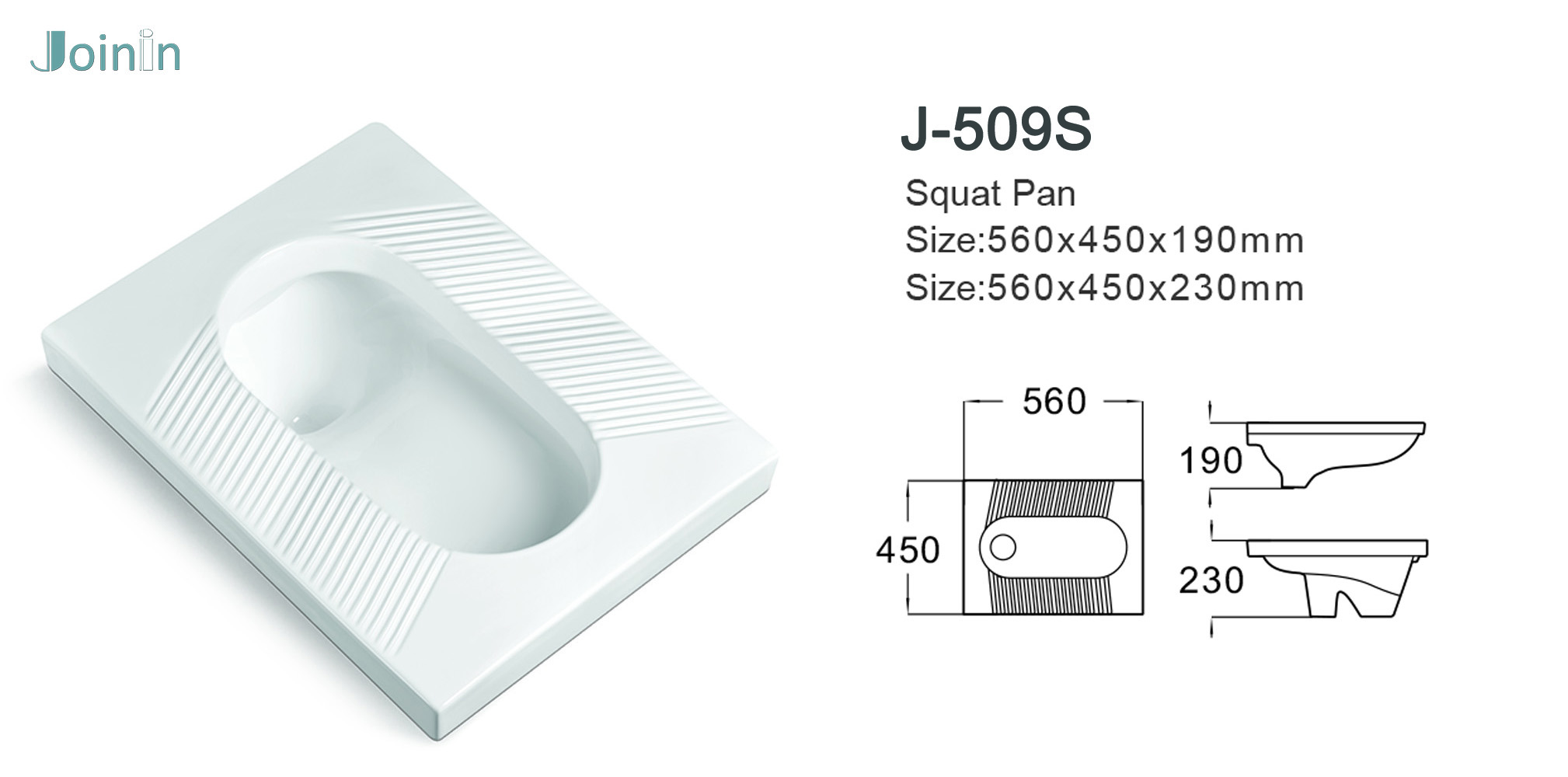 JOININ cheap Squat Pan WC Bathroom Ceramic human toilet Floor  mounted toilet (J509)