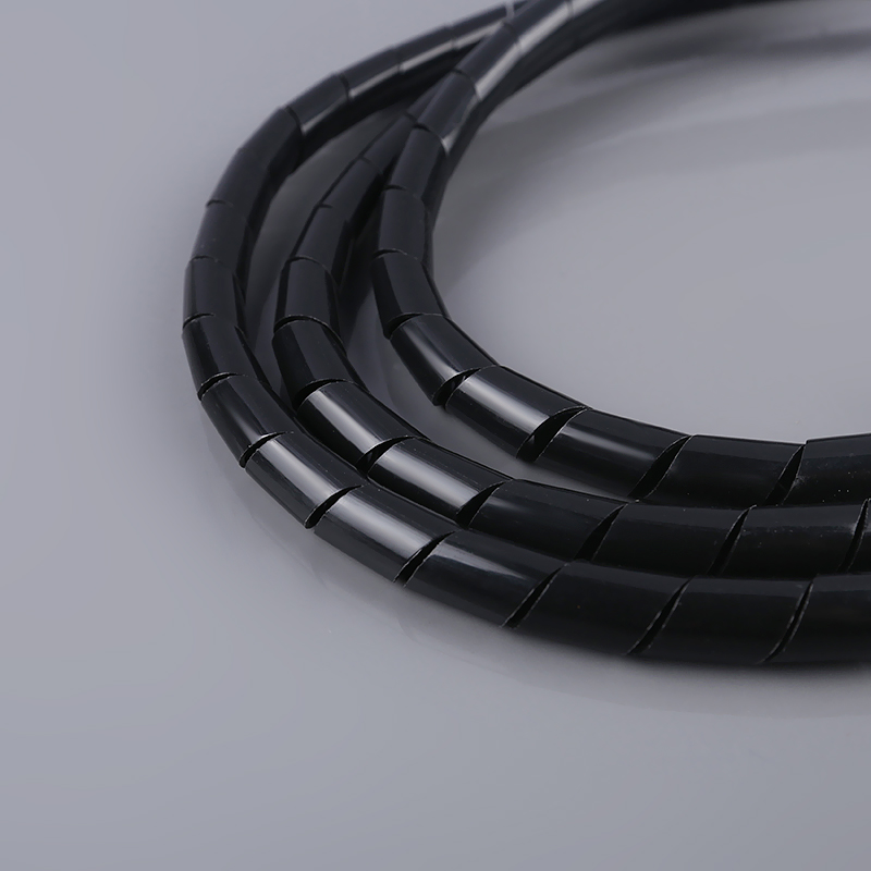 PE Spiral Wrapping Bands Cable Management Black White Computer Cable Wire Manager