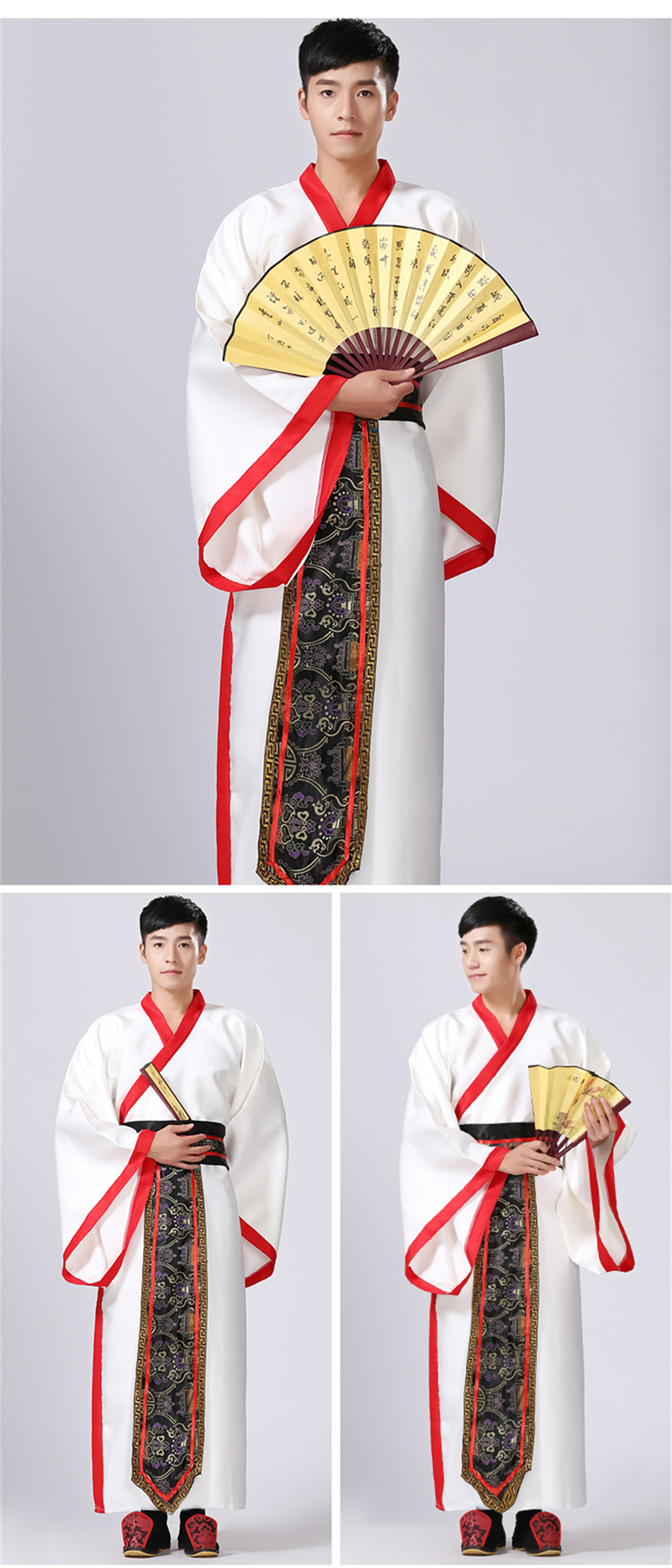 10色男士汉服中国传统服装古装节日服装舞台表演服装民间舞蹈服装