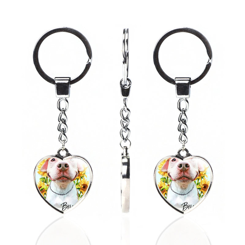 Дешевые пользовательские двухсторонние фото печать на Персиковое сердце нижней поддержки Хрустальные стеклянные брелки