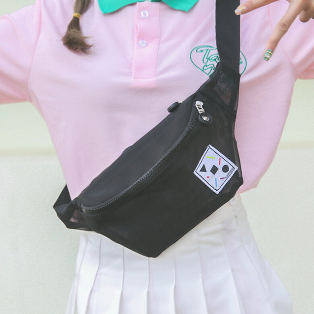 Marsupio marsupio da esterno per marsupio hippack in rete di poliestere nero per donna