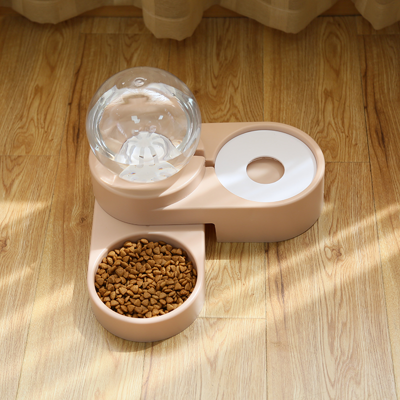 Пластиковый питьевой фонтан для домашних животных, миска для собак, двойная миска для кошек, автоматическая Питьевая миска с пузырями
