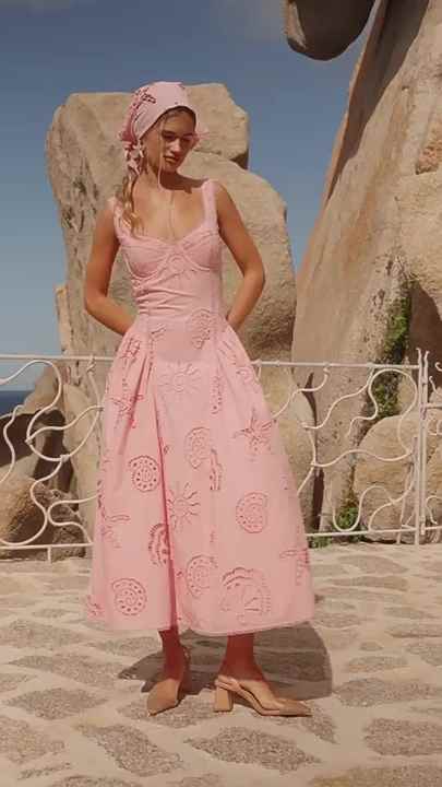 sachin and babi light blue dress Fashion Holiday Style Dresses Women 2025 Summer New Hollow High-End  Sleeveless Button Stitching Long Dress