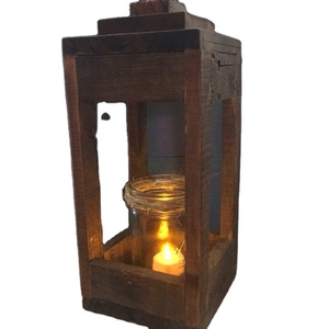 Lanterna in legno invecchiato imbiancata uragano Tealight candela tempesta Lanterna in legno invecchiato imbiancata uragano Tealight candela tempesta