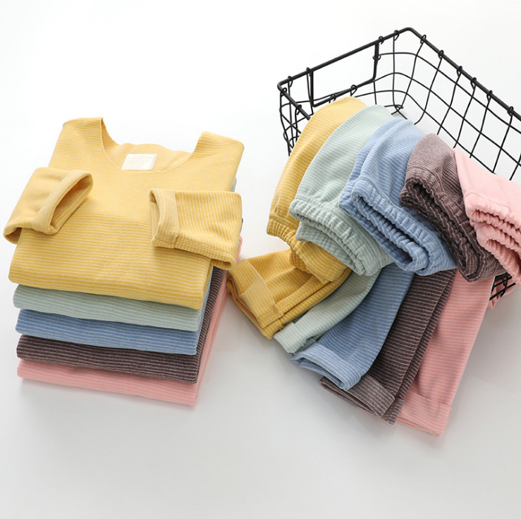 Derong/комплект детского термобелья, двусторонняя зимняя бесшовная Пижама для маленьких мальчиков и девочек