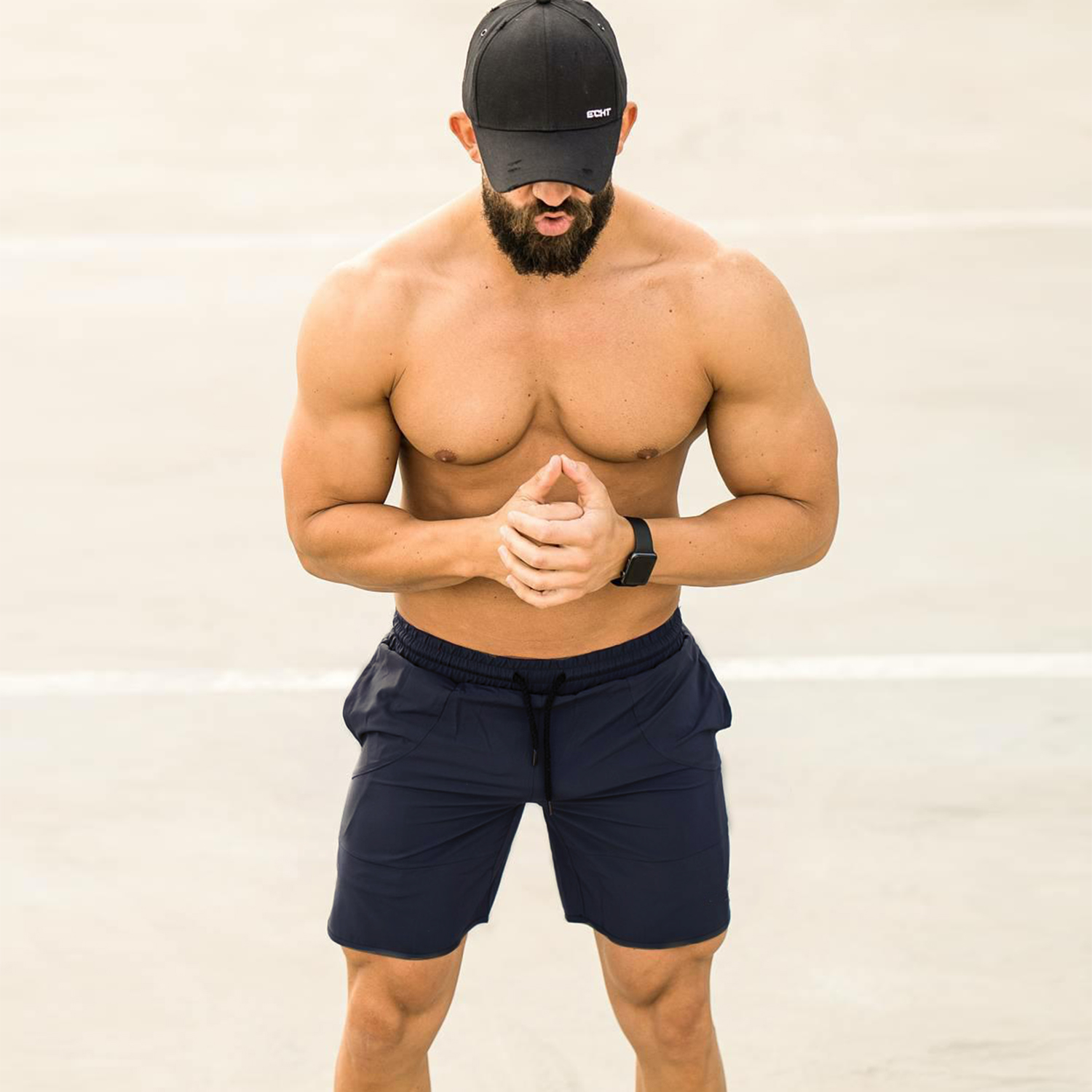 Wholesales 7'' Inch Spandex Workout Shorts Mesh Fitness Mens Gym Shorts With Pocket