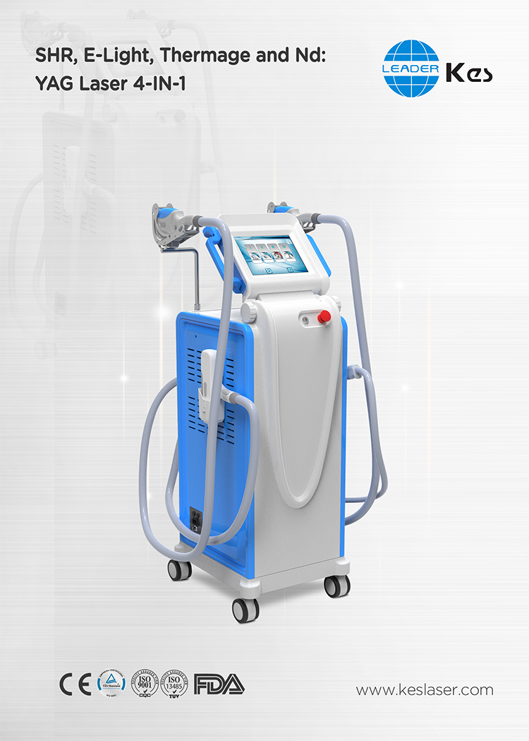 Kes Newest 3500W ipl laser hair removal machine / ipl opt shr Elight rf nd yag laser with 200000shots