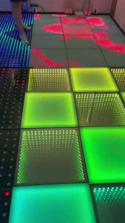 SUEZ 3D Infinity Mirror LED Dance Floor Tiles for Disco