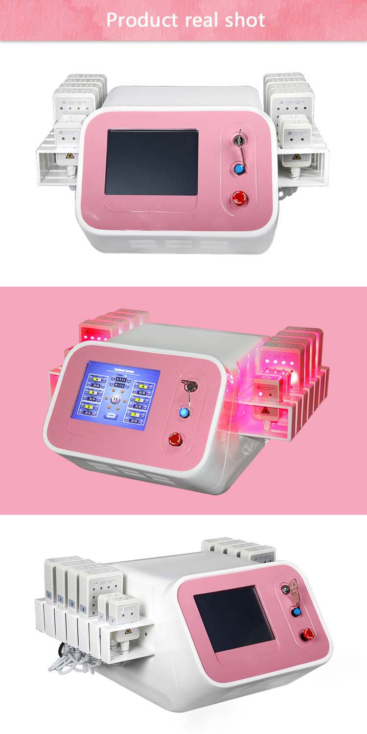 LF-318B portable 650nm & 980nm lipo laser slimming machine with 12pads