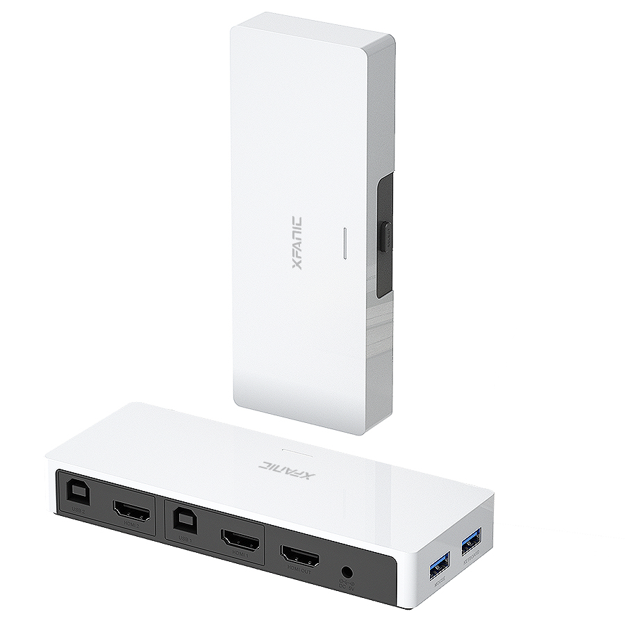 2 в 1 выход HDMI 1,4 KVM удлинитель двойной монитор KVM переключатель HDMI 4 K видео KVM переключатель для ПК клавиатура мышь Сканер Принтер