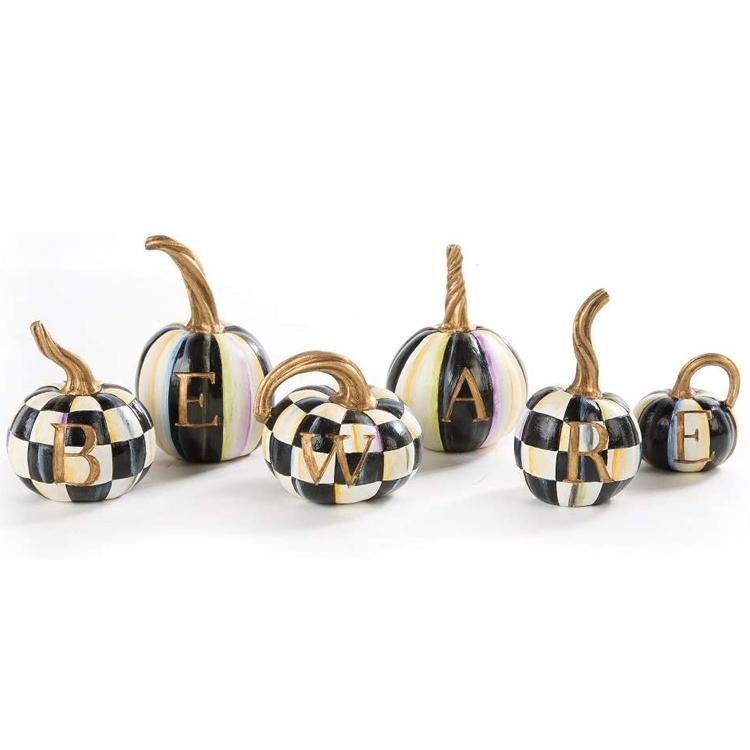 Маленькие керамические тыквы для Хэллоуина с золотой ручкой и индивидуальным принтом