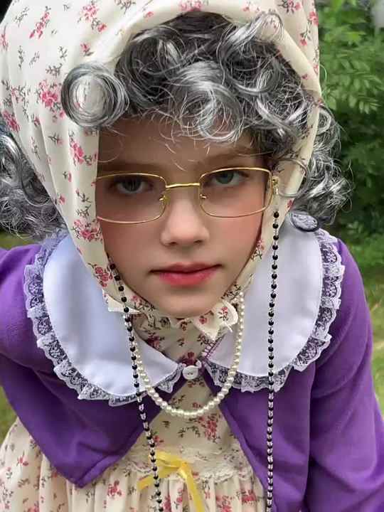 Children Old Lady Wolf Grandmother Victorian Dress Fairy Aunt Role Play  Halloween 100th Day of School Pastoral Grandma Costume