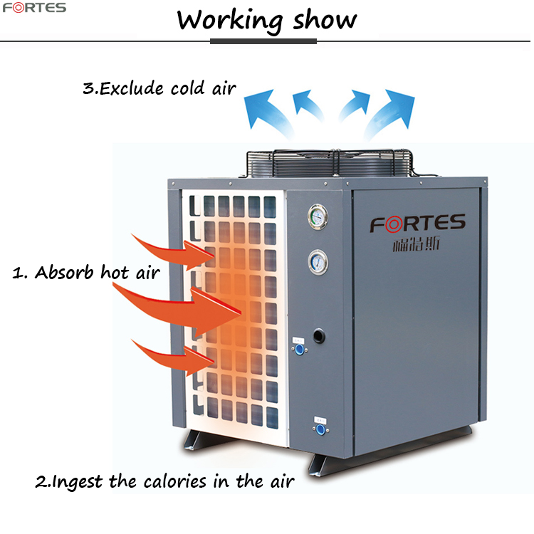 High efficient swimming pool solar heat pump hot water heater