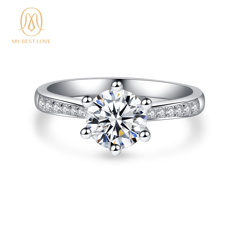 925 Silver Ring Romantic Woman Wedding Engagement Ring Moissanite Stone Ring 925 Sterling SilverJewelry