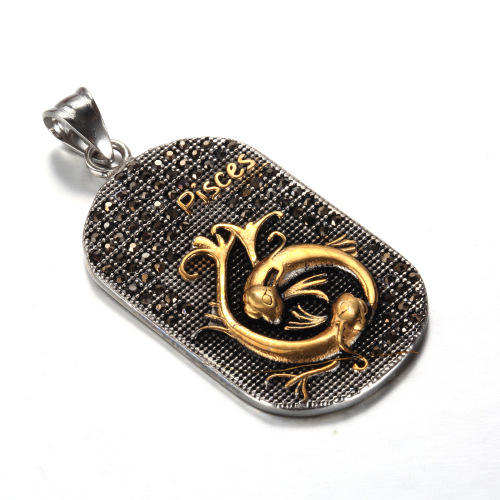 时尚复古不锈钢钛钢黄金吊坠项链男士 - buy stainless steel