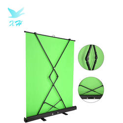 Easy Locking pull up green screen Wrinkle-Resistant floor rising projector screen