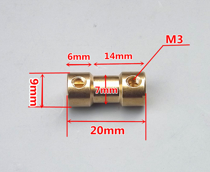 QUARKZMAN 6 Stück 3mm bis 4mm Messing Wellenkupplung Verbindungsstück mit Schrauben und Sechskantschlüssel Flexibler Motorwellenkupplung für Autoreifenwellenmotor