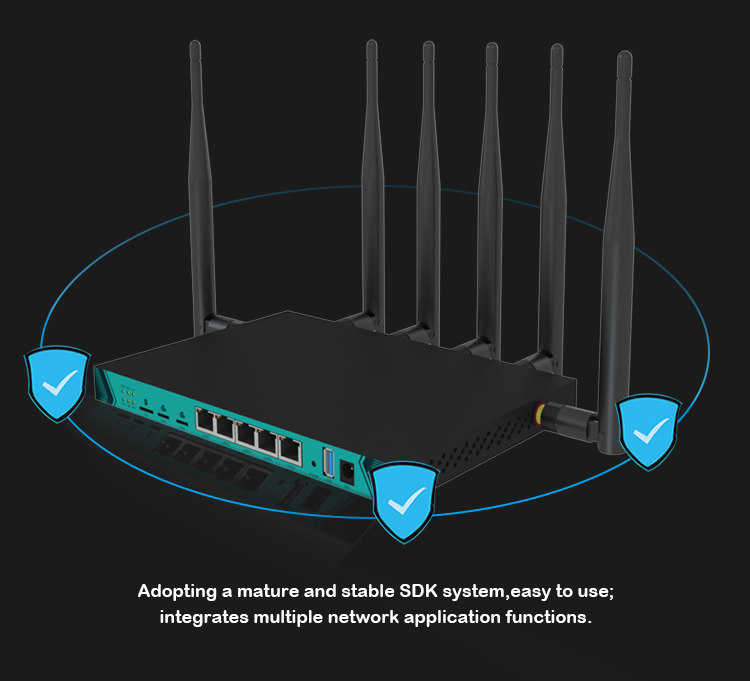 MTK7621A Chipset 4G LTE WIFI ROUTER 10/100/1000Mbps 2.4G 5G Frequency WPA-PSK