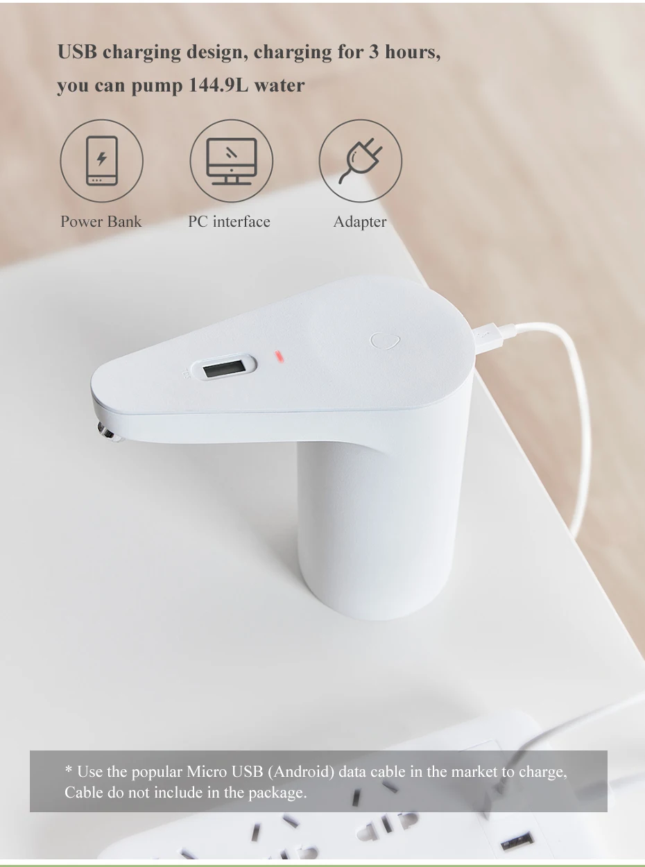 Original Xiaomi Xiaolang Automatic Water Dispenser Wireless Rechargeable Mini Touch Switch Water Pump NON-TDS Version