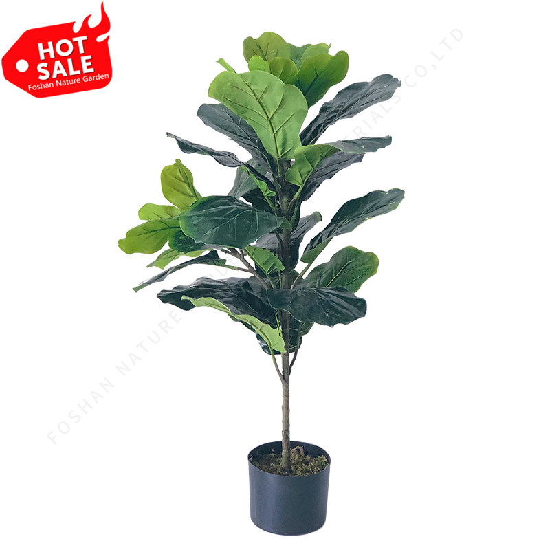 Wholesale Plastic Fake Faux Lyrata Plant Artificial Bonsai Fiddle Leaf Fig Tree