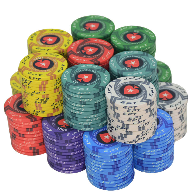 New EPT Ceramic Texas Poker Chips Professional Casino European Poker Chips