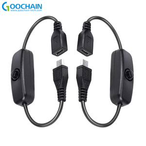 Black Micro USB Switch Cable USB Power Supply Charging Cable With On Off Switch