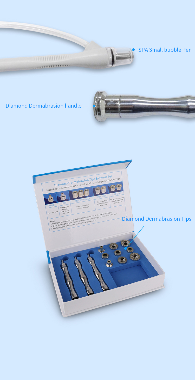 Diamond Microdermabrasion Machine Small bubbles skin Deep Clean Blackhead Remover Vacuum Beauty Device SPA9.0
