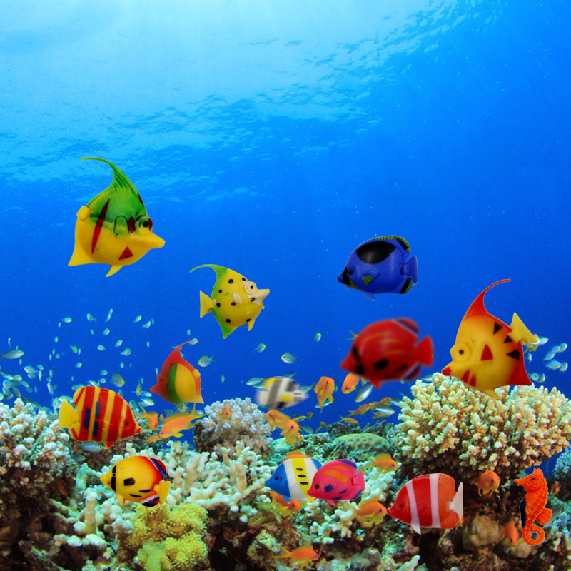 5 Künstliche Fische Aquarium Deko | Schwimmende Simulationsfische | PVC Teichdekoration