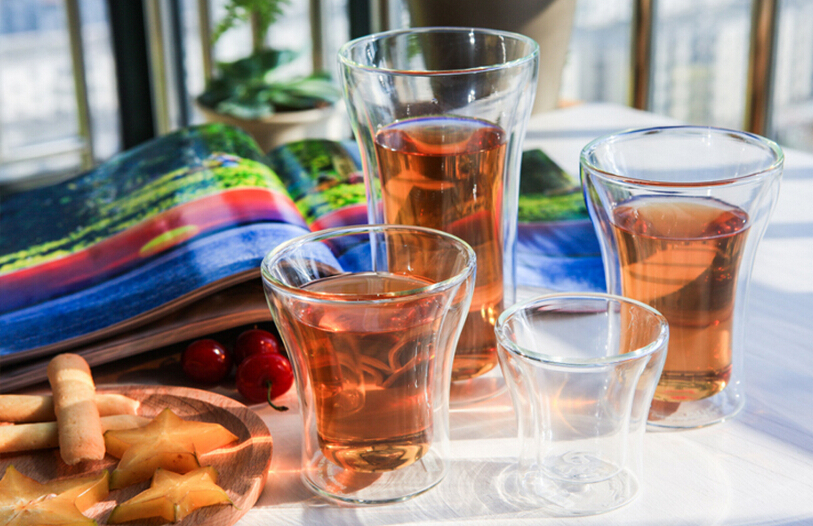 hot sales Eco-friendly double wall glass cup with high borosilicate glass Double Wall