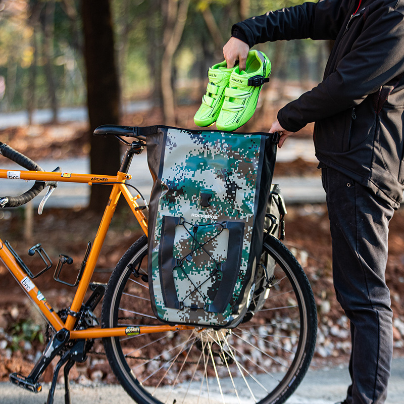VANNO камуфляжная велосипедная Боковая Сумка для хранения велосипедная Сумка водонепроницаемая с регулируемыми крючками для поездок на велосипеде