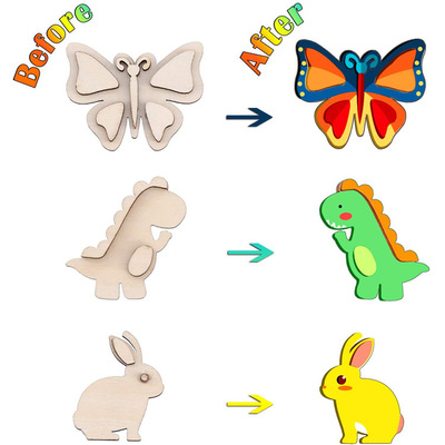 Покрасить свой собственный деревянный магнит живопись ремесло набор для детей, Домашнее обучение товары художественная деятельность сувениры для детей игрушка подарок