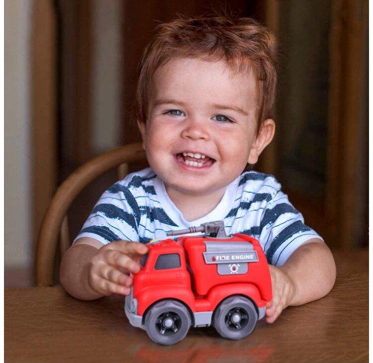 Construction Vehicles Truck Toys Set for Toddlers, 4 PCs Push and Go Construction Car toys Baby Toy Cars, Gifts for Boys