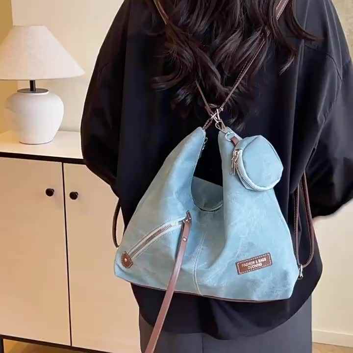 2025 New Korean Style Jeans Canvas Woman's Backpack Fashion Lady's - Main Image