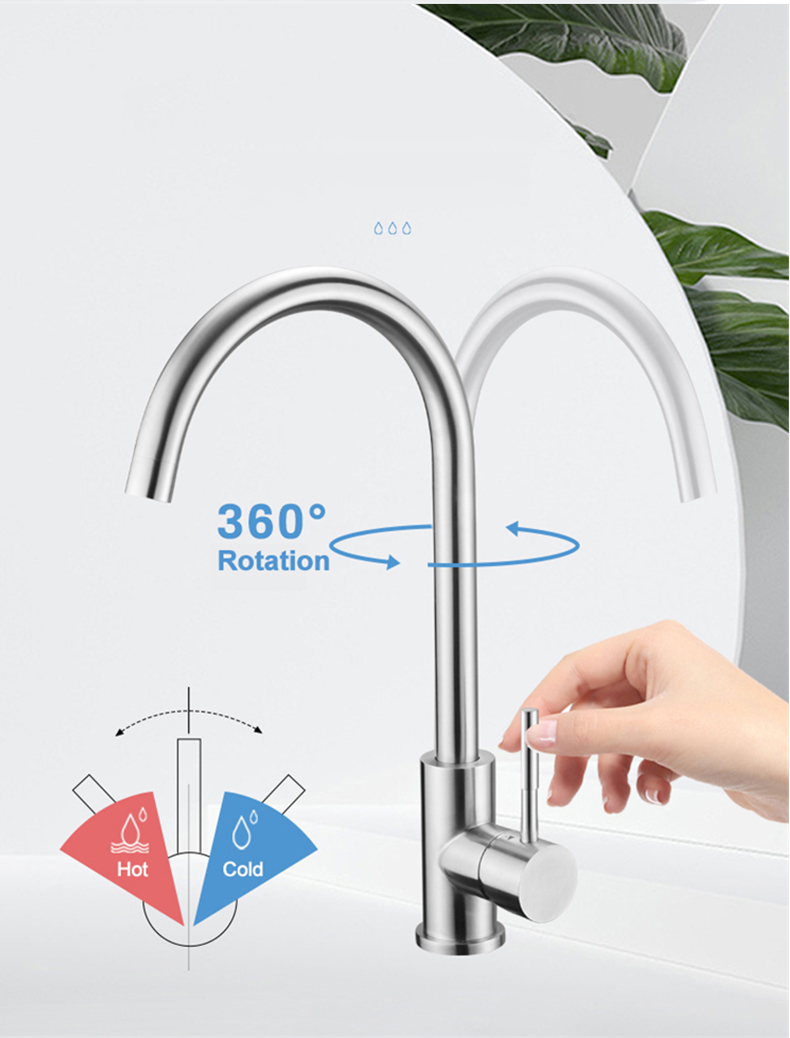 Cheap 304 Stainless Steel Kitchen Faucet Watertap For Sink