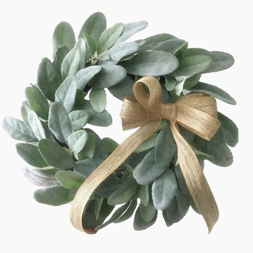 植绒绿地之窗花环小羊耳花环的前门花环 - buy lambs ear wreath