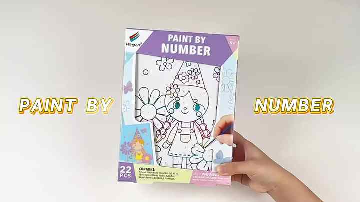 Pintura Por Números Para Niños FLAJZ – 4 Cuadros De Animales, Lienzo A Color, Pintura Acrílica