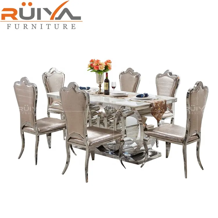 Foshan Furniture Customized Elegant Style Large Marble Top Stainless Steel Dining Room Table For 8 Chairs Buy Dining Table Elegant Large Dining Room Table Modern Furniture Dining Table Product On Alibaba Com