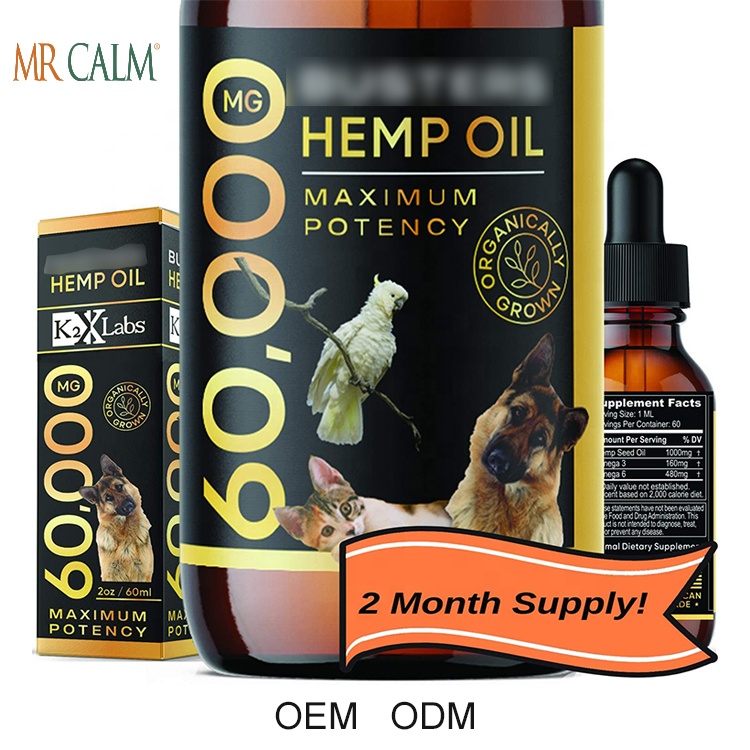 Пеньковое масло для домашних животных капли для собак и кошек успокаивающее снятие стресса оптовая цена с частной этикеткой