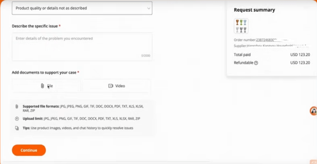 Alibaba.com buyers must upload photo or video proof to refund cases
