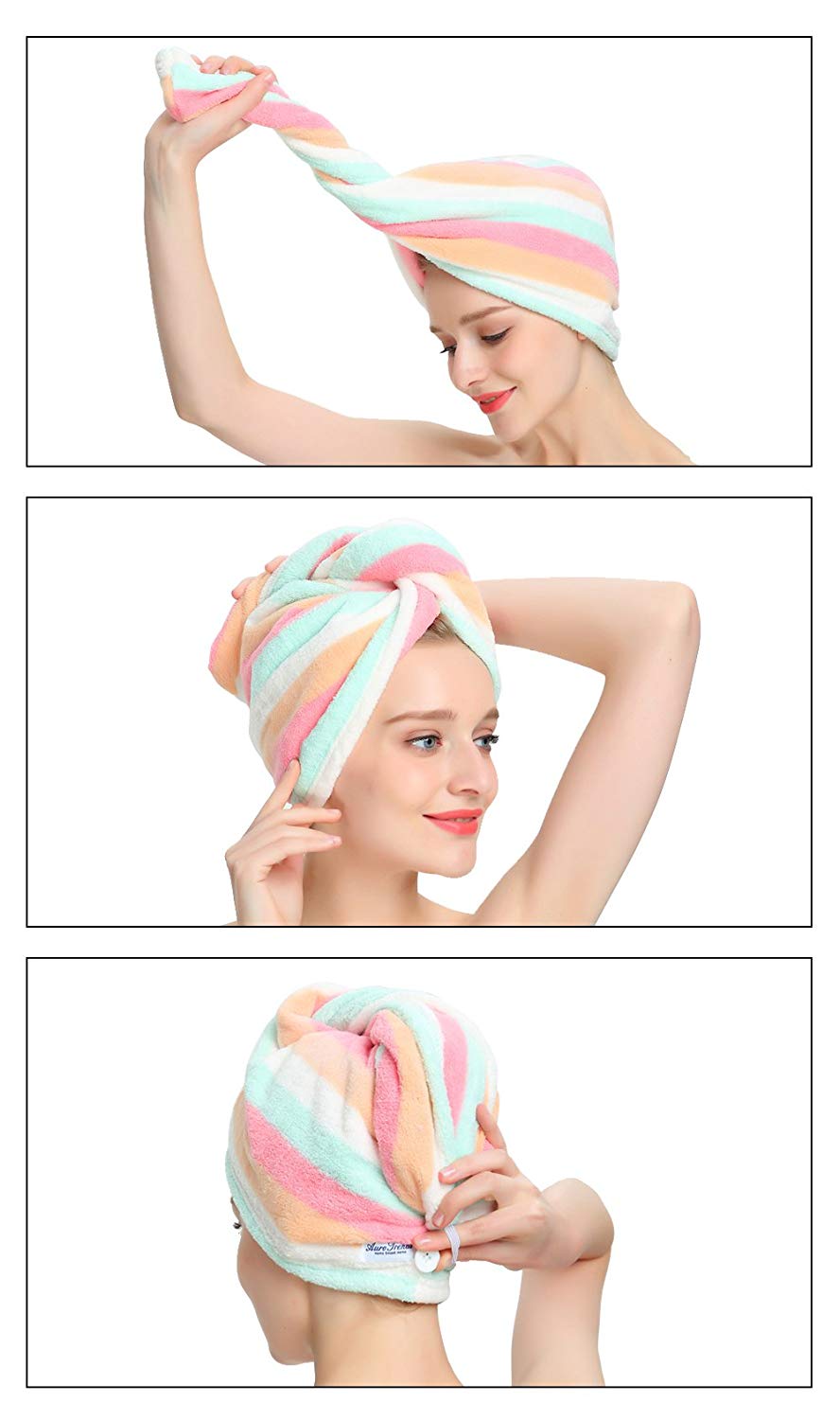 Wholesale dry hair towel magic wrap coral fleece hair towel