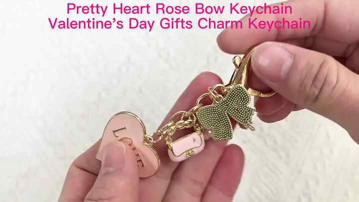 Lemua Heart Bow Keychain - Cute Matte Heart Charm For Keys, Purse, Or Backpack - View #7
