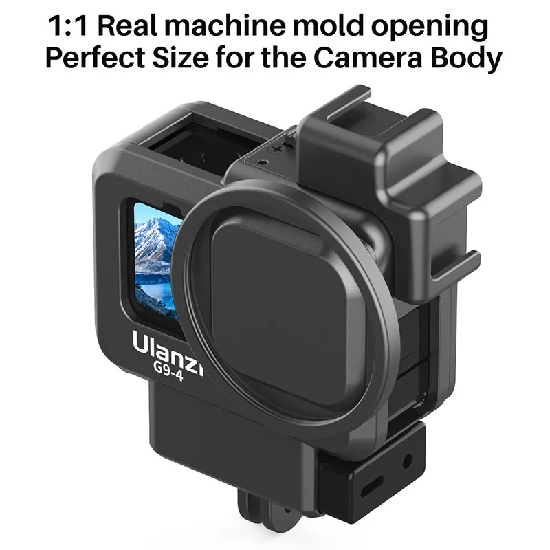 ULANZI G9-4 Plastic Camera Cage for Gopro Hero 9 Black Dual Cold Shoe Camera Vlog Cage