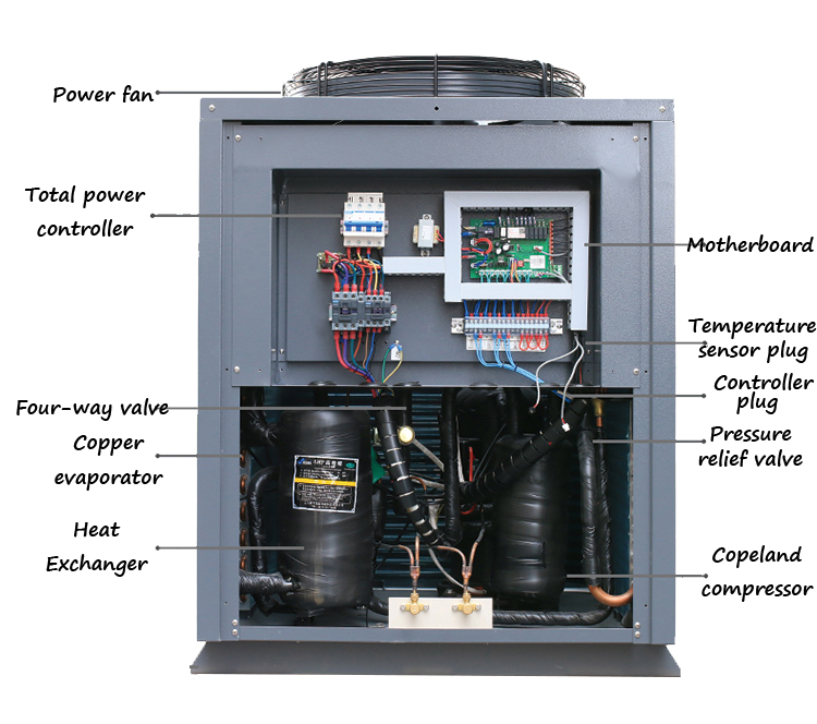 High efficient swimming pool solar heat pump hot water heater