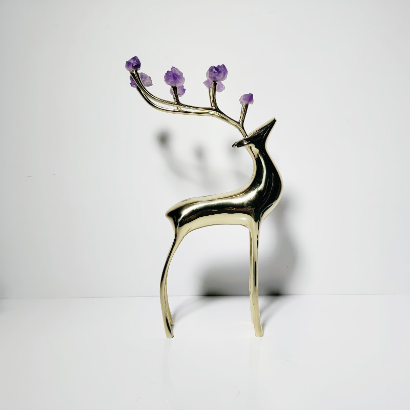 欧洲家居装饰婚礼用品水晶鹿雕塑